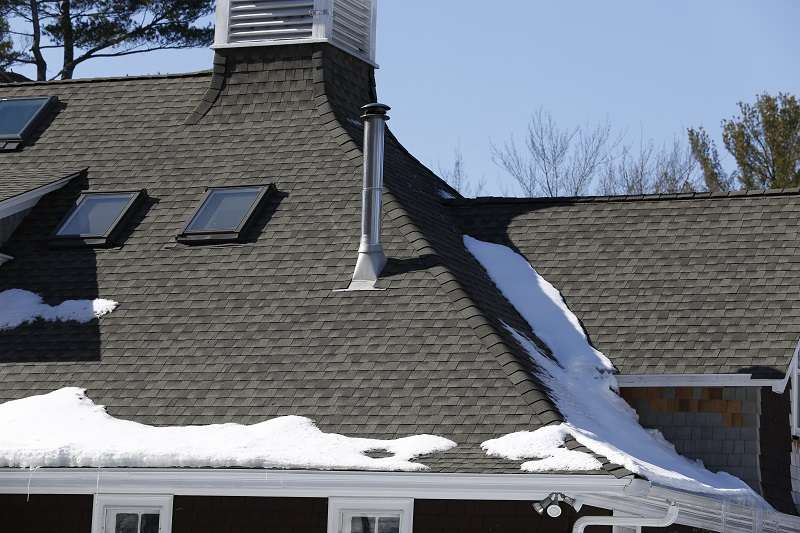 GAF shingle roof system installation in winter